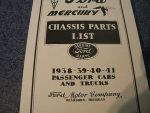 Through Ford And Mercury Parts List