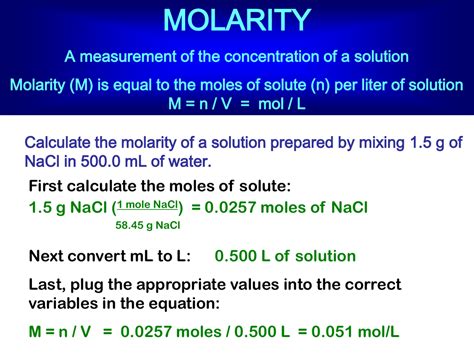 Calculating Molarity Moles And Volume A Chemistry Worksheet Lupon