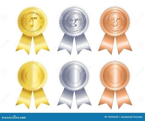 First Second Third Place Ribbon Stock Vector Illustration Of Drawing