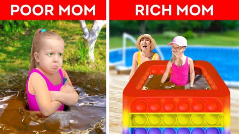 Rich Mom Vs Broke Mom Cool Parenting Hacks Youtube