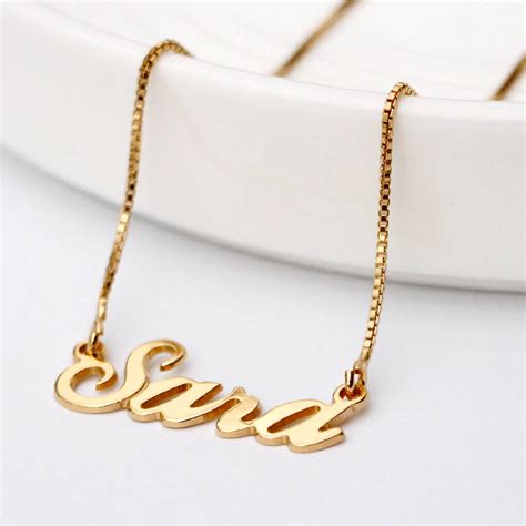 Solid Whitegold Name Necklace By Anna Lou Of London