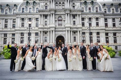 Wedding Party Infront Of Philadelphia City Hall By Krista Patton