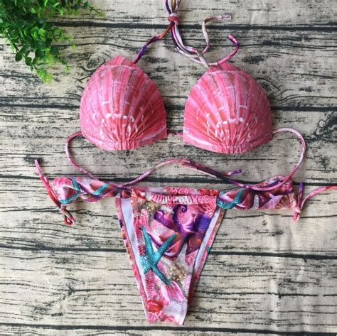 sexy brazilian thong bikini women swimsuit 2017 summer new biquini swimwear ocean red shell