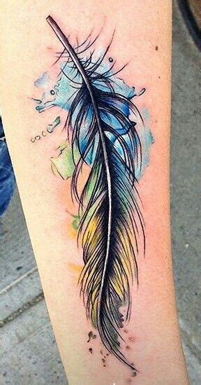 65 Examples Of Watercolor Tattoo Cuded Feather Tattoos Watercolor
