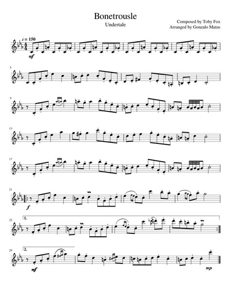 Bonetrousle Violin Solo Sheet Music For Violin Solo