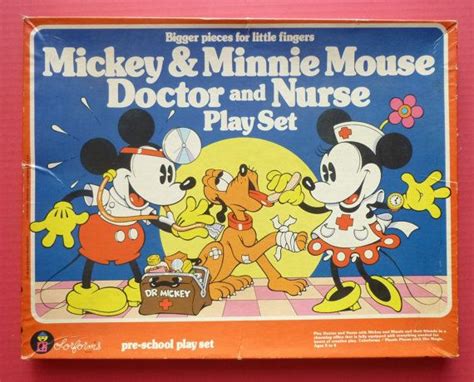 1981 Rare Mickey And Minnie Mouse Doctor And Nurse Colorform Play Set