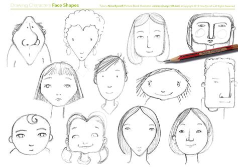 Face Shapes Draw A Series Of Characters Using Simple Shapes Nina
