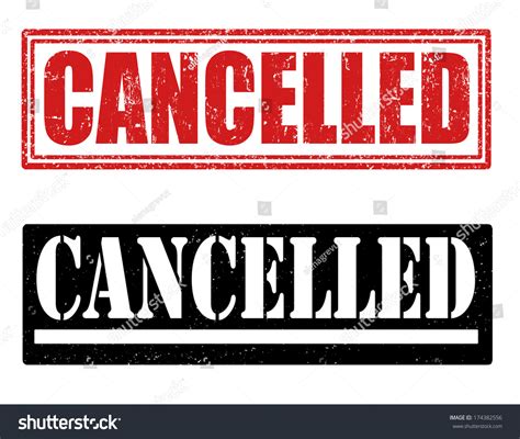 Cancelled Set Grunge Stamps Vector Illustration Stock Vector 174382556