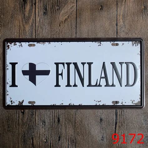 30x15cm I Love Finland Bar Retro Resterant Deco Iron Metal Painting