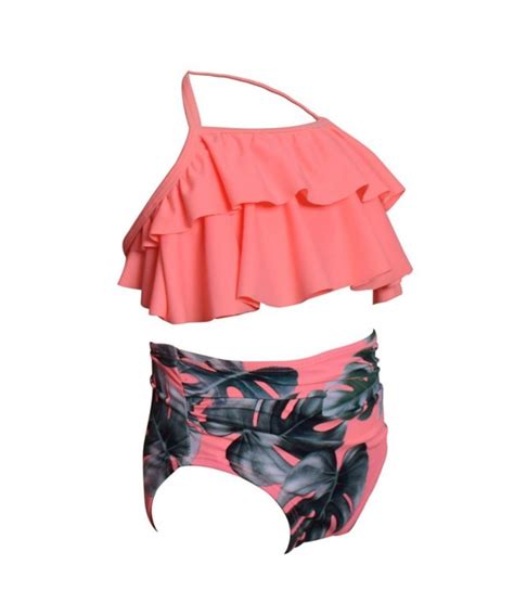 Girls Kids Two Pieces Swimsuit Bikini Orange C218dc94xqr