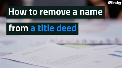 How To Remove A Name From A Title Deed Uk Youtube