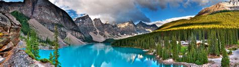 Moraine Lake Banff National Park Canada Dual Monitor Wallpaper Pixelz