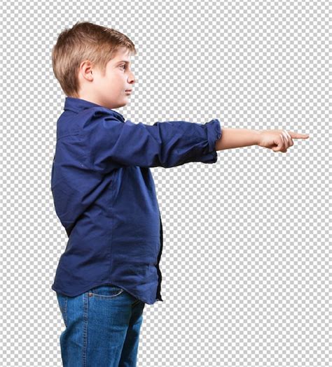 Premium Psd Little Boy Pointing With Hand