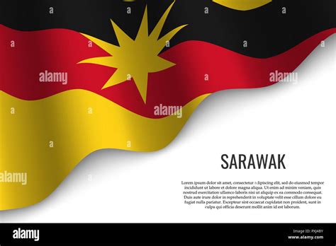 Waving Flag Of Sarawak Is A Region Of Malaysia On Transparent