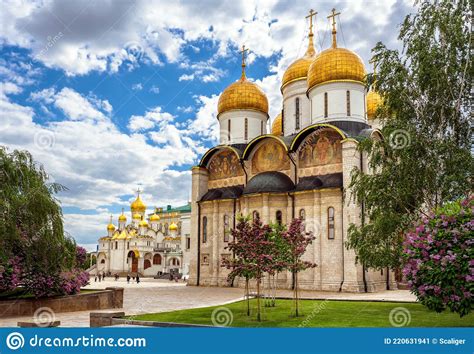 Dormition Assumption Cathedral Inside Moscow Kremlin Russia Editorial