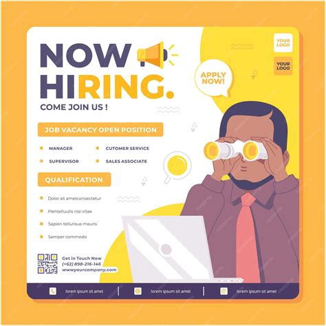 Premium Vector Job Seeker Hiring Poster Template Design