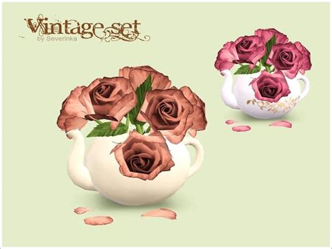 Severinkas Roses In Teapot Sims 4 Sims 4 Cc Finds Sims