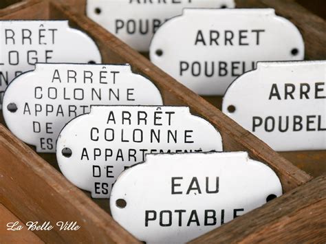 Vintage French Enamel Sign One Antique Enameled Plate Paris