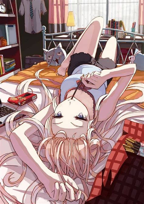 Lying in Bed Original Moescape Nghệ thuật anime Nhân vật anime