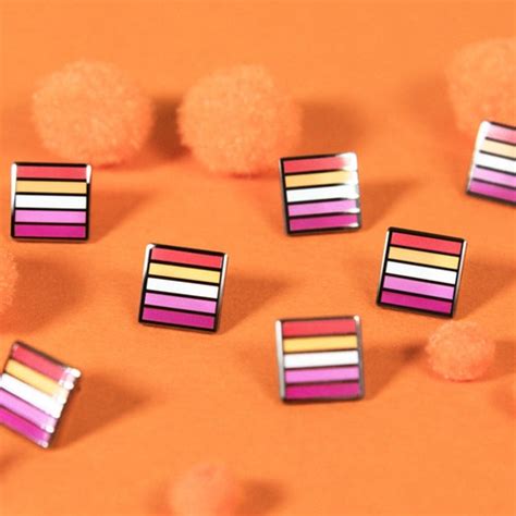 Community Lesbian Flag Pin Subtle Pride Accessory Lgbt Etsy