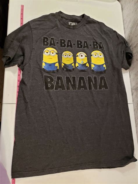 Despicable Me Minion Banana Shirt Large Charcoal Gem