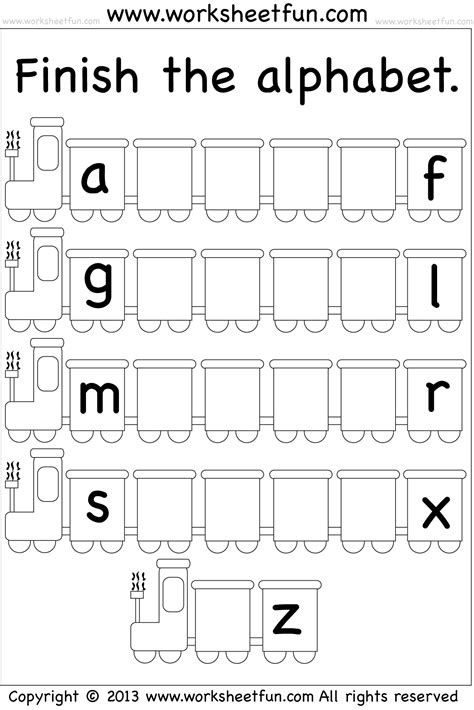 This printable alphabet worksheet helps students practice upper and lowercase letters as well as sounds. missing letters | Alphabet worksheets, Alphabet worksheets ...