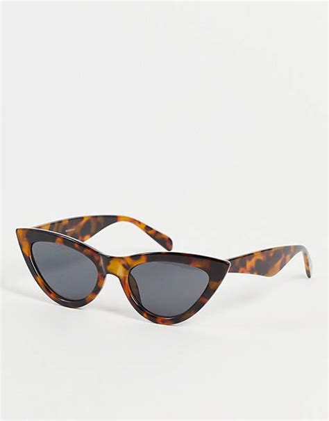 madein slim cat eye sunglasses in tonal tortoiseshell asos