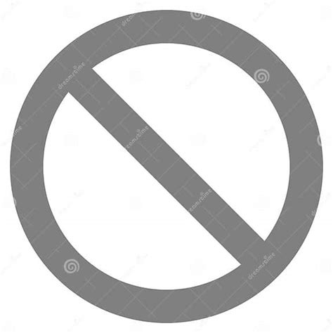 No Sign Medium Gray Thick Simple Isolated Vector Stock Vector
