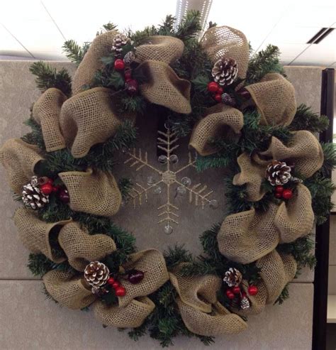 Burlap Christmas Wreath Holidays Pinterest