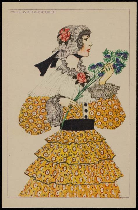 Woman In A Yellow Dress Holding Flowers Art Deco Fashion Holding