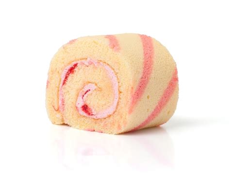 신선한 딸기 평면도와 맛있는 딸기 케이크 롤 무료 사진