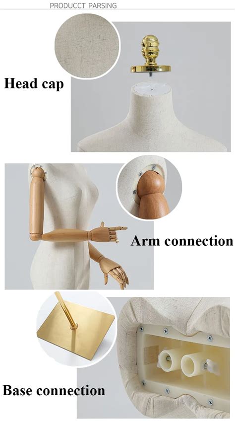 Xinji Fashion Designer Half Body Fabric Covered Adjustable Mannequins