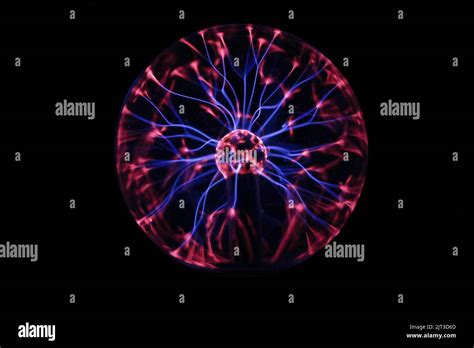 Closeup Of A Plasma Globe In The Darkness Stock Photo Alamy