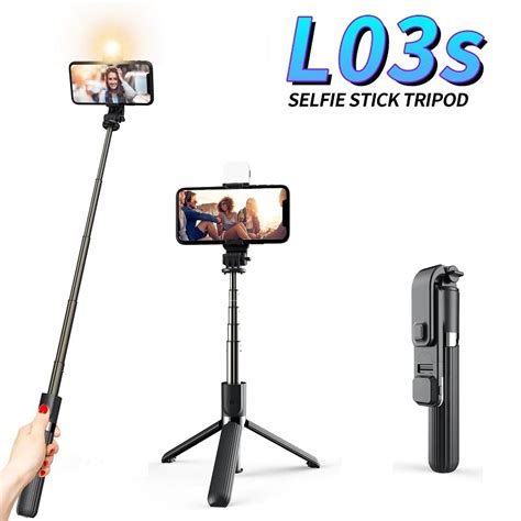 L03s Bluetooth Selfie Stick Monopod Mini Tripod With Led Fill Light And Shutter Remote For