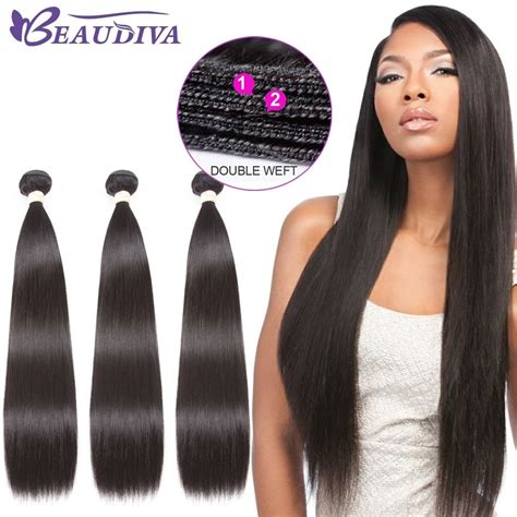 Beaudiva Human Hair Extensions Brazilian Straight Hair 3bundles Deal