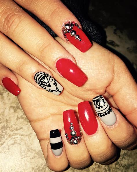29 Red Acrylic Nail Art Designs Ideas Design Trends