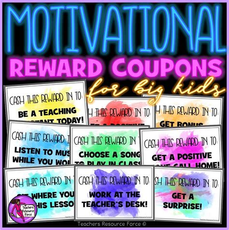 Motivational Rewards Coupons For Teens Reward Coupons Teaching