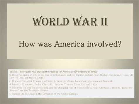 Ppt World War Ii How Was America Involved Powerpoint Presentation