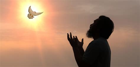 Doves Fly In The Sky Christians Have Faith In Holy Spirit Silhouette