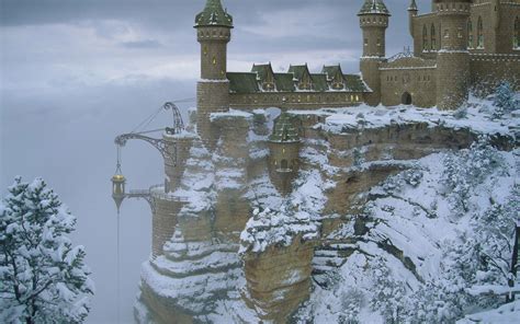 I Want This Castle Snow Castle Fairy Castle Mountain Wallpaper