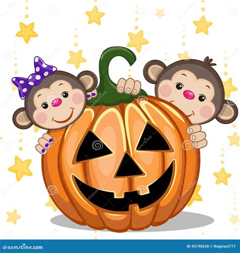 Halloween Stock Vector Illustration Of Cauldron Monkey 45190628