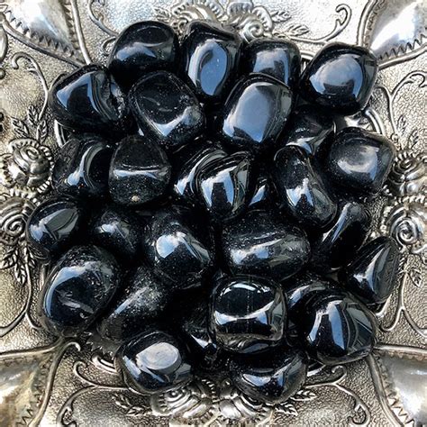 Black Tourmaline Tumbled Gemstones White Magick Alchemy