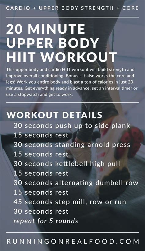 A 20 Minute Upper Body Hiit Workout That Can Be Done In The Gym Works