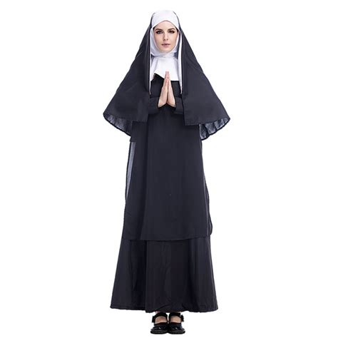 Hot 2017 Halloween Costume Women Sexy Nun Sister European Religious