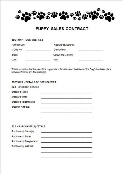 Dog sale contract | templates at allbusinesstemplates.com. Items similar to Puppy Sales Contract on Etsy