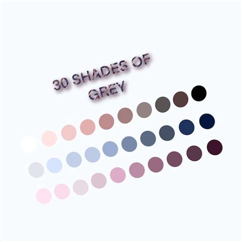 30 Shades Of Grey Procréate Color Palette 30 Color Swatches Etsy