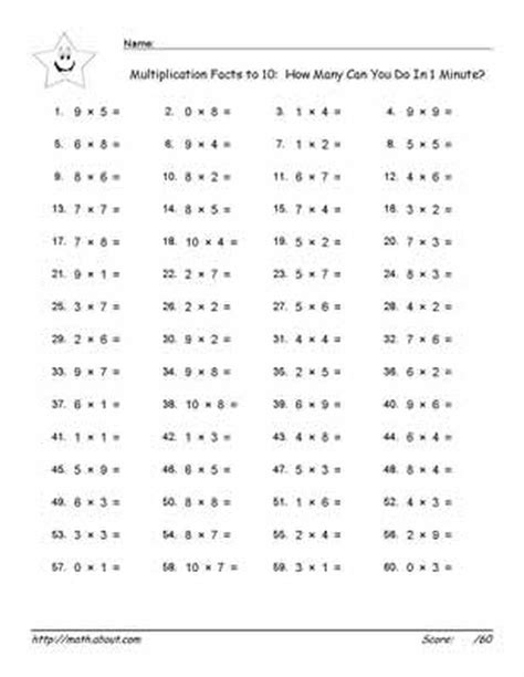 Multiplication Drills 3 Times Table