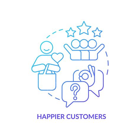 Happier Customers Blue Gradient Concept Icon Management General