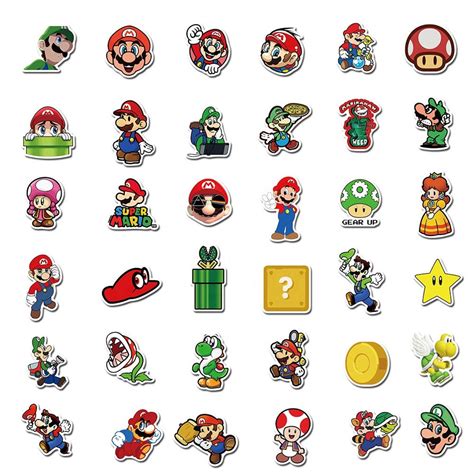 Pack Of 25 Vinyl Super Mario Bros Stickers Die Cut Decal Set 48e