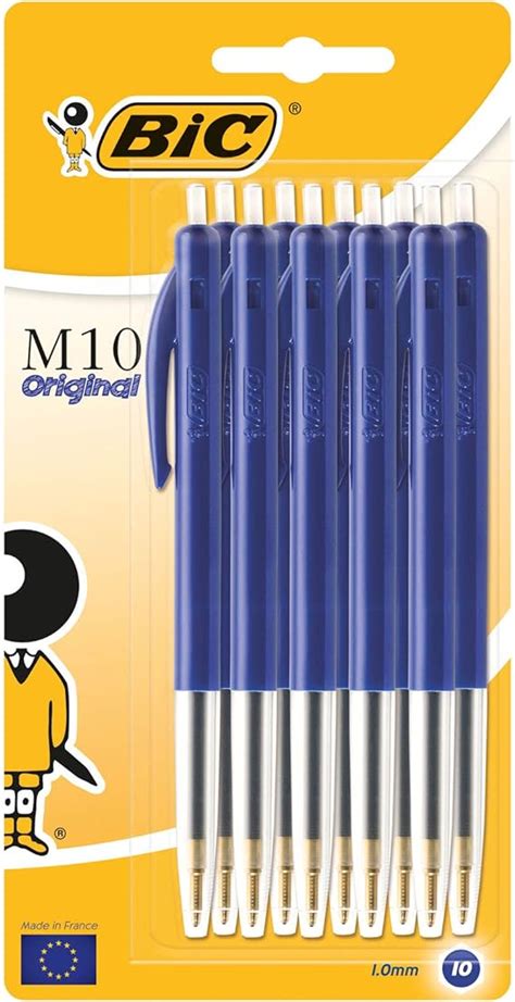 Bic M10 Medium Clic Pens Blue Pack Of 10 Office Products